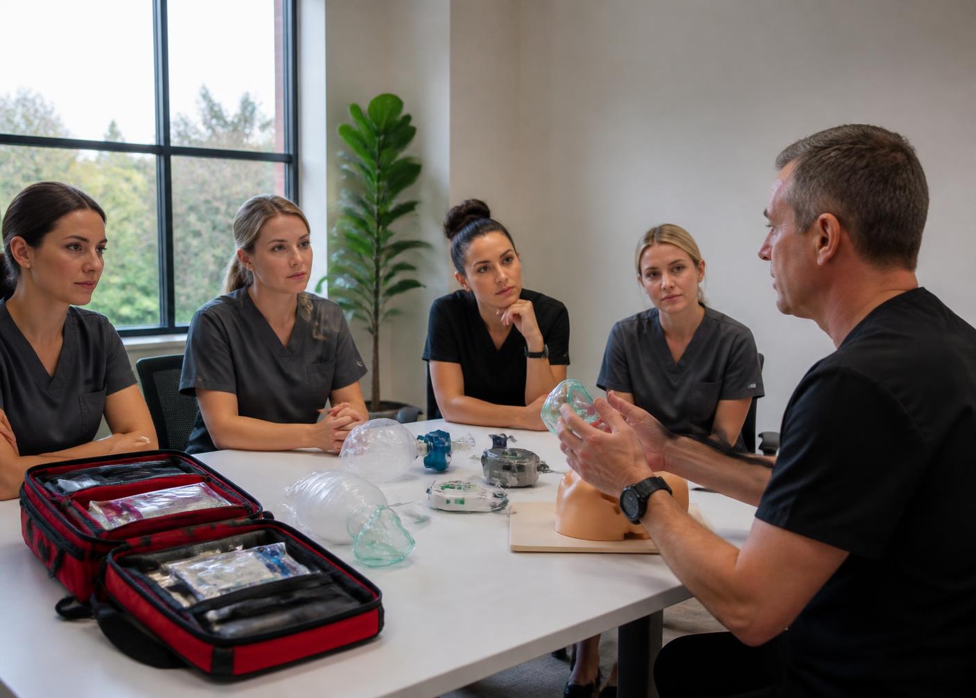 Emergency response training delivered to staff in a workplace setting
